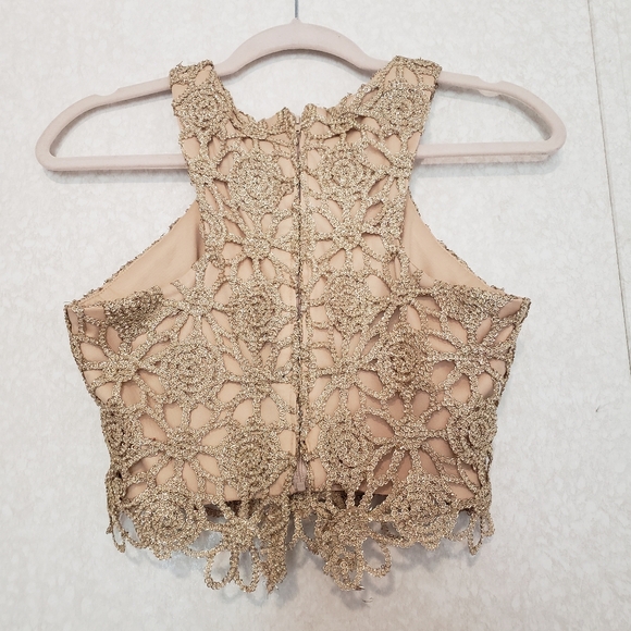 B DARLIN CROP TOP GOLD TOP...SIZE:5/6 - Picture 3 of 6